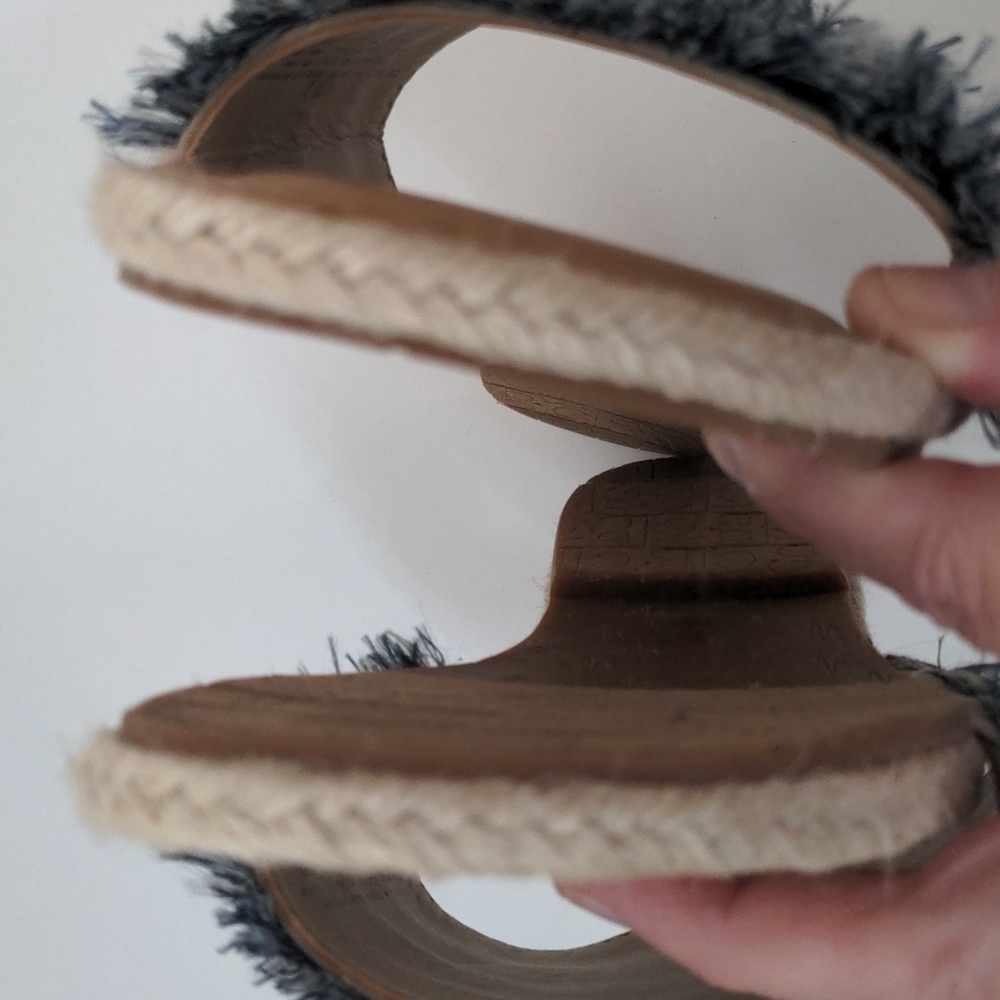 BC Born in California Vegan Fringe Espadrille Slides 7.5 - Picture 5 of 7